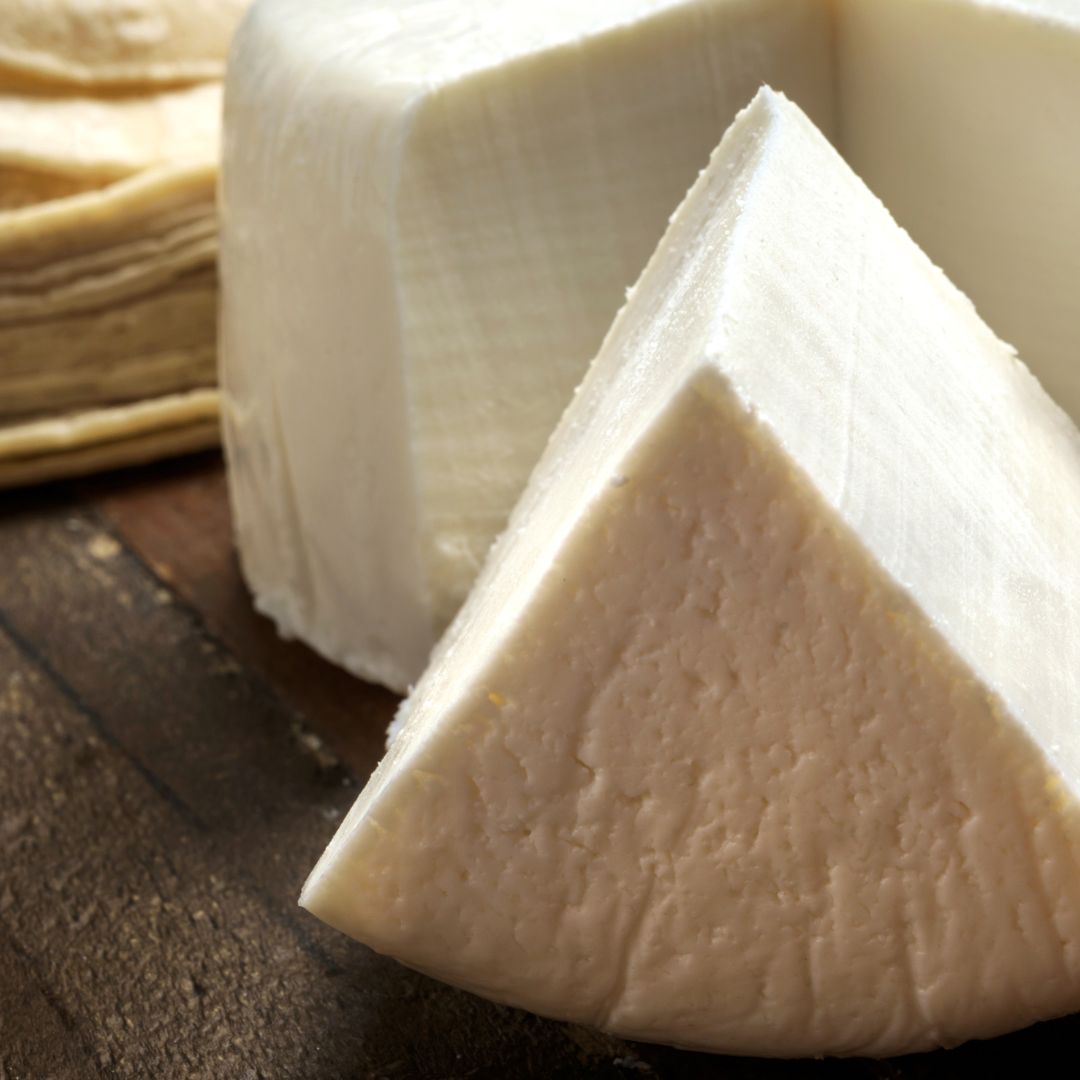 fresh cut queso quesadilla cheese wedge